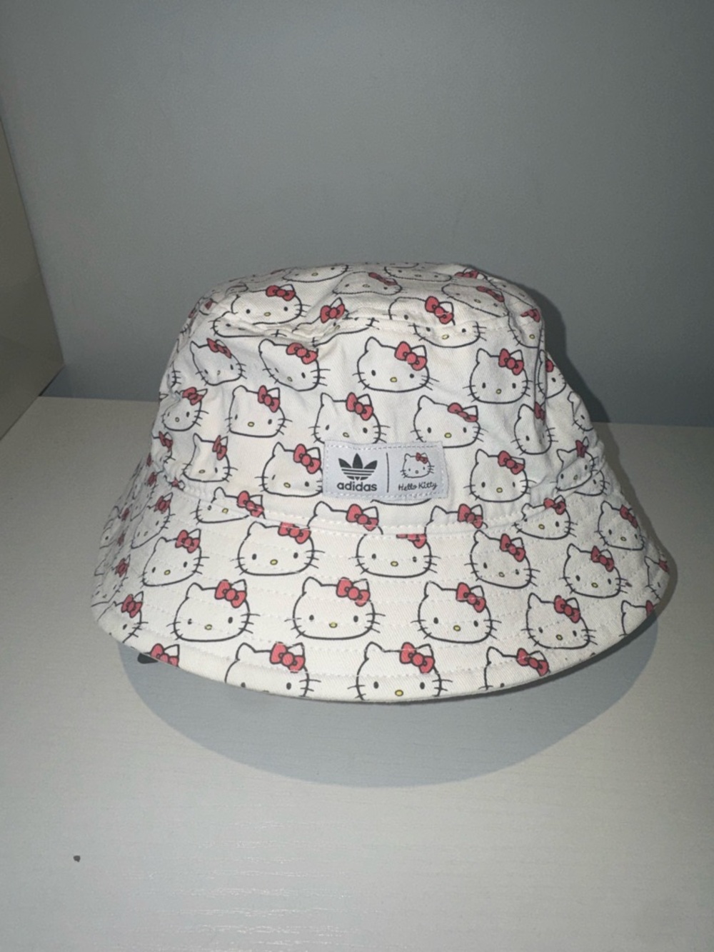 Hello Kitty x Adidas White Bucket Hat with Pink Bows
